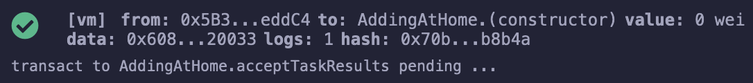 A successfully validated accept task results transaction.